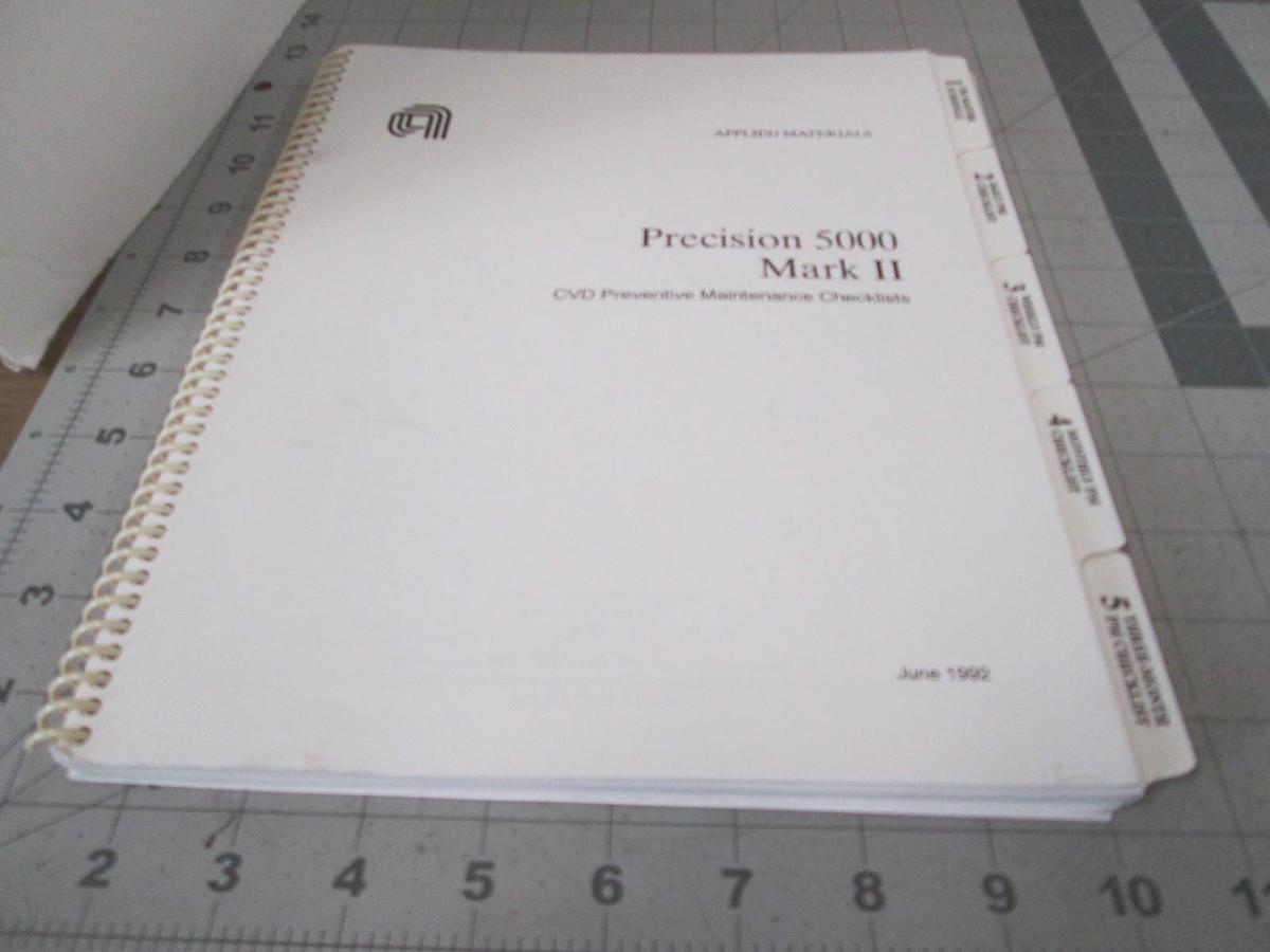 Used AMAT, Precision 5000 Mark II, CVD Preventive Maintenance Checklists, Used