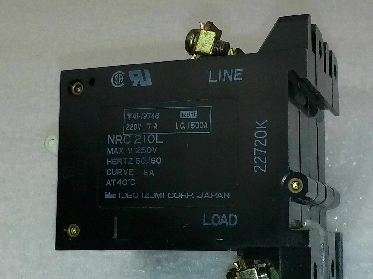 Used TEL Tokyo Electron NRC21OL Gas Box Circuit Breaker, 2 pole, 7 amp 220V, take out