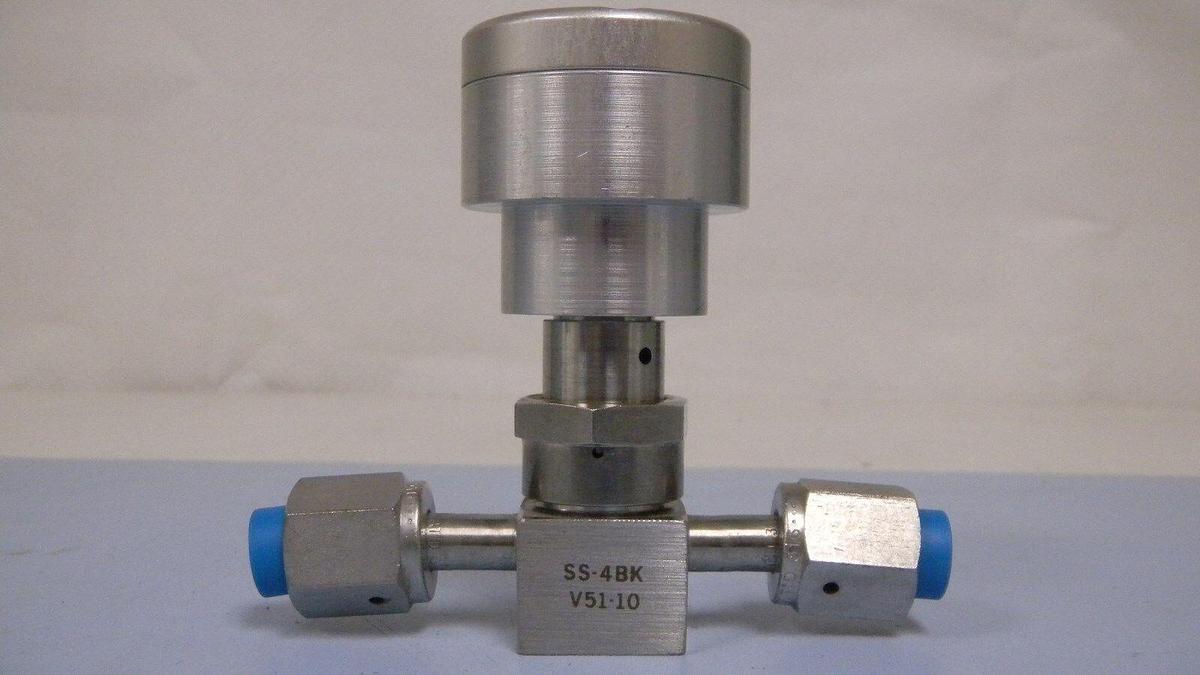 Used Nupro Pneumatic Valve SS-4BK-V51-1O, NO Actuator 1/4" FVCR, Used