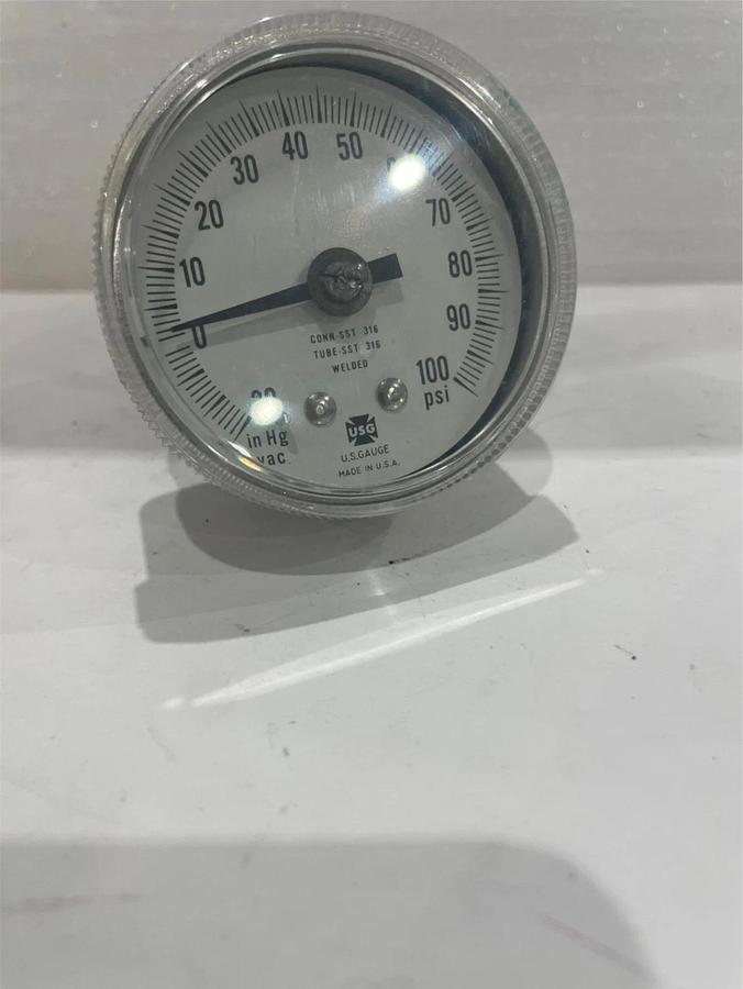 Used USG, Pressure Gauge, -30-100 PSI, Used