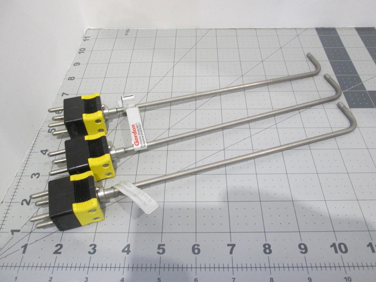 Used WJ Gordon, ACHA00Q100WK000, Thermocouple, Temp Measurement Sensor, New, Lot of 3