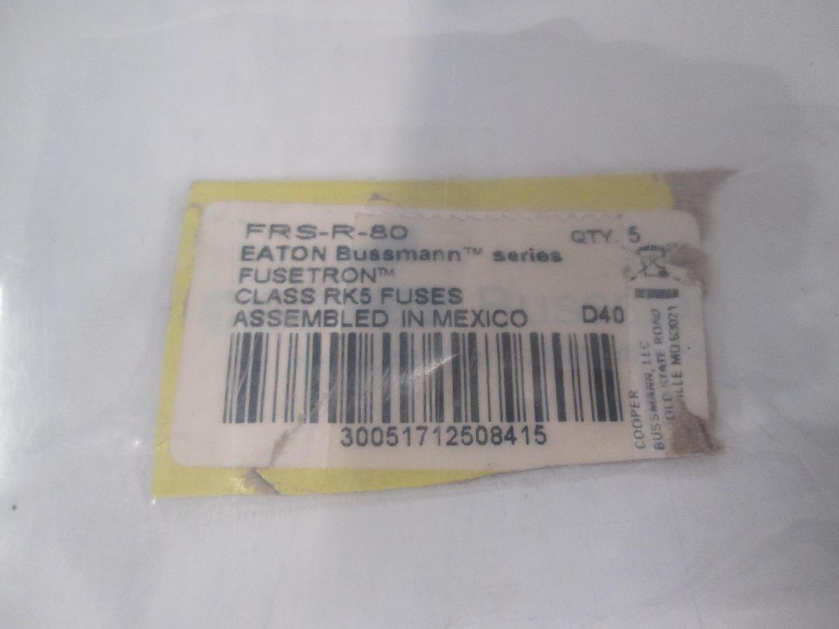 Used Eaton Bussmann, FRS-R-80, 80A 600V Class RK5 Fuse Lot of 5 New In Package