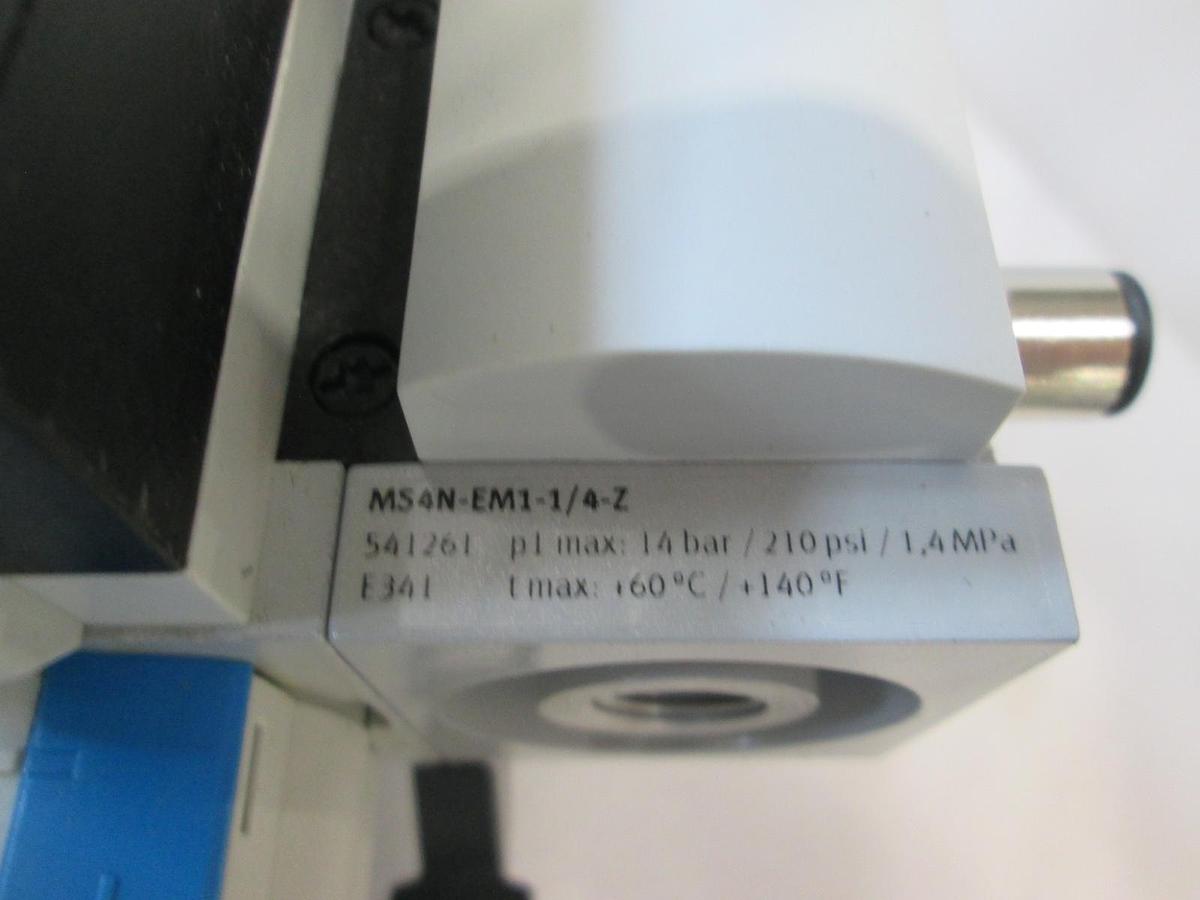 Used Festo, MS4-LFR-1/4 Filter Regulator Assy w/ M54N-EM1 Filter, Used