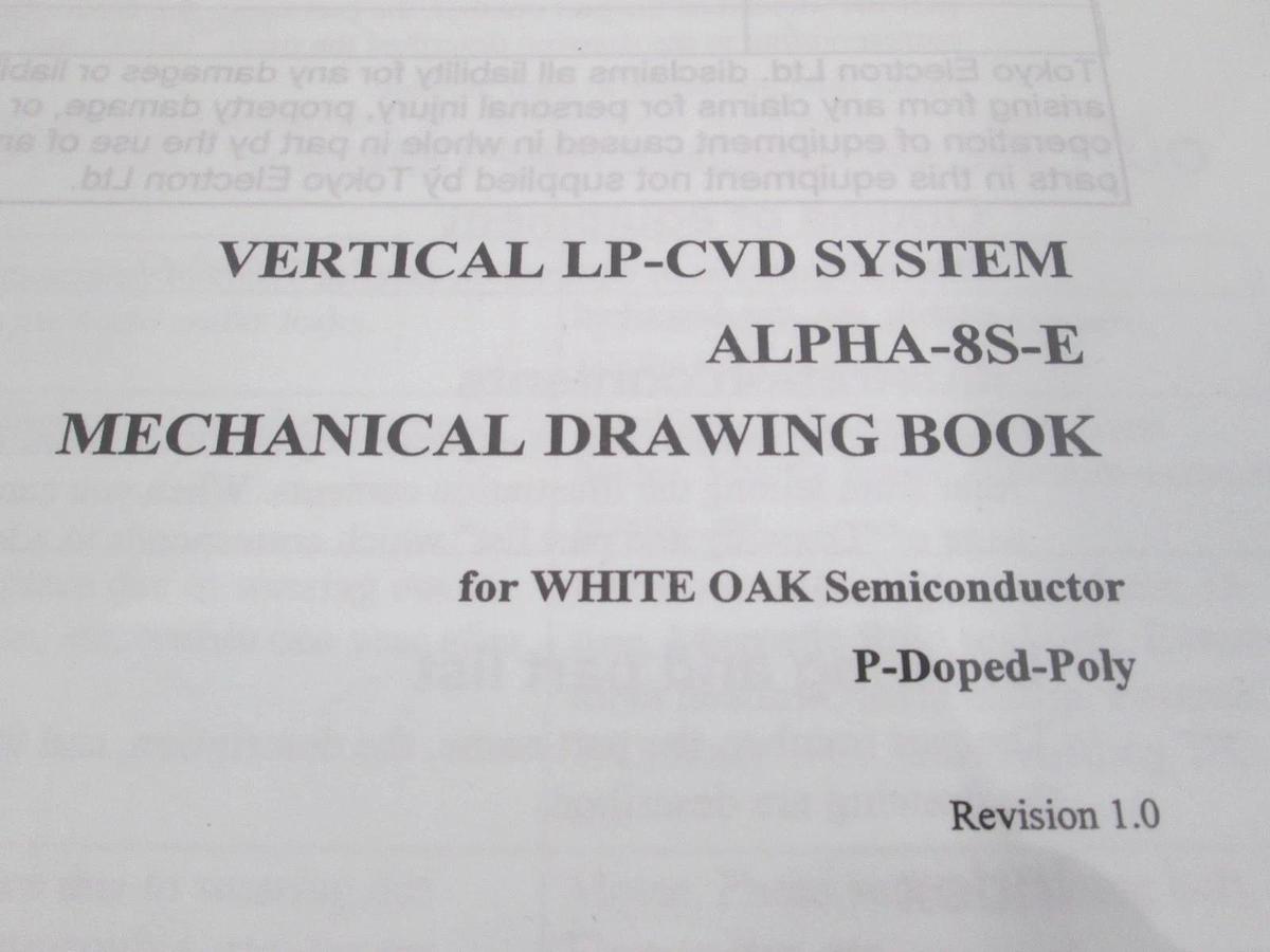 Used TEL Tokyo, ALPHA-8S-E, Mechanical Drawing Book P-Doped-POLY, Used