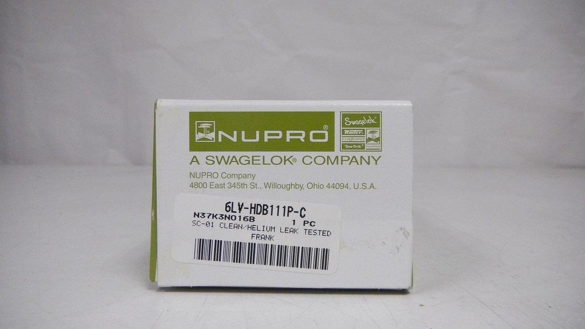 Used Nupro High Pressure Valve 6LV-HDB111P-C, 1/4" Tube Butt Weld, NIB