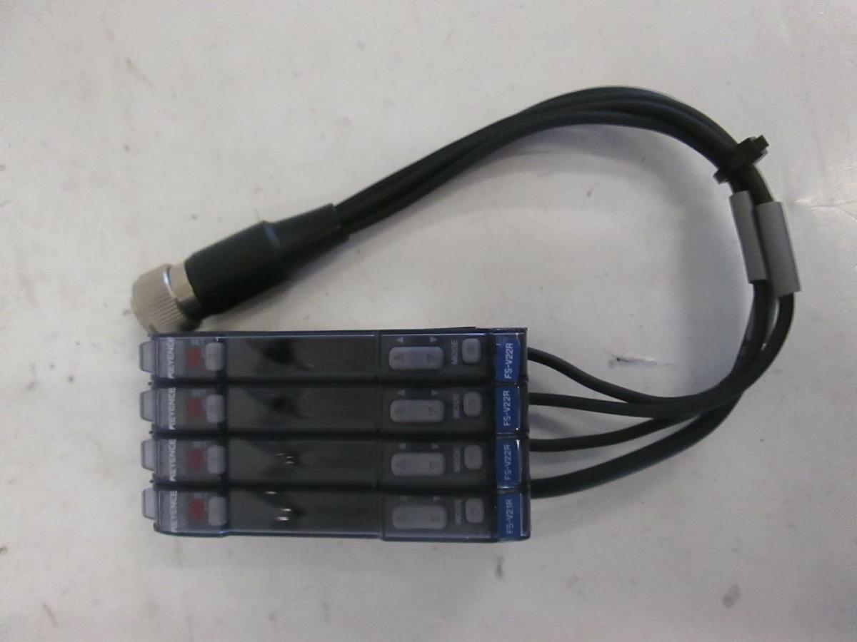 Used Keyence, Fiber Optic Amplifier, FS-V22RP (3) w/ FS-V21R (1), Used, Lot of 4