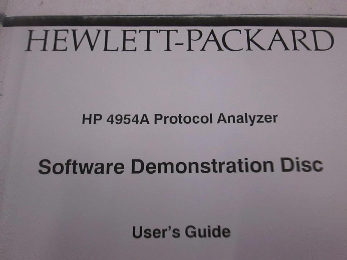 Used HP 4954A Protocol Analyzer Software Demonstration Disc User's Guide, Used