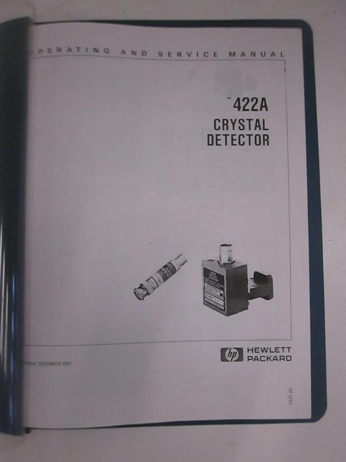 Used HP 422A Crystal Detector Operating and Service Manual, Used