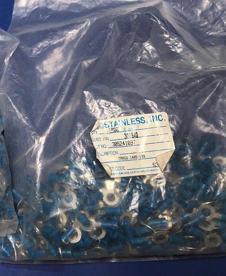 Used THOMAS & BETTS 14RB-14X Expanded Insulated Ring Terminal, Lot of 350+