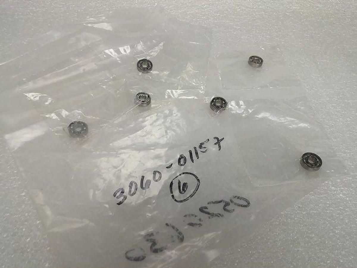 Used AMAT Applied Materials 3060-01157 Ball Bearing 3/16"IDx1/2"ODx5/32"WSST Lot of 6