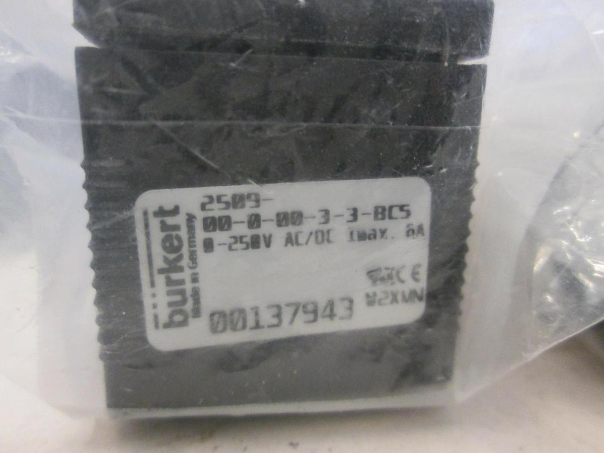 Burkert, Cable Plug, 2509, 0-250V AC/DC, New, Lot of 5
