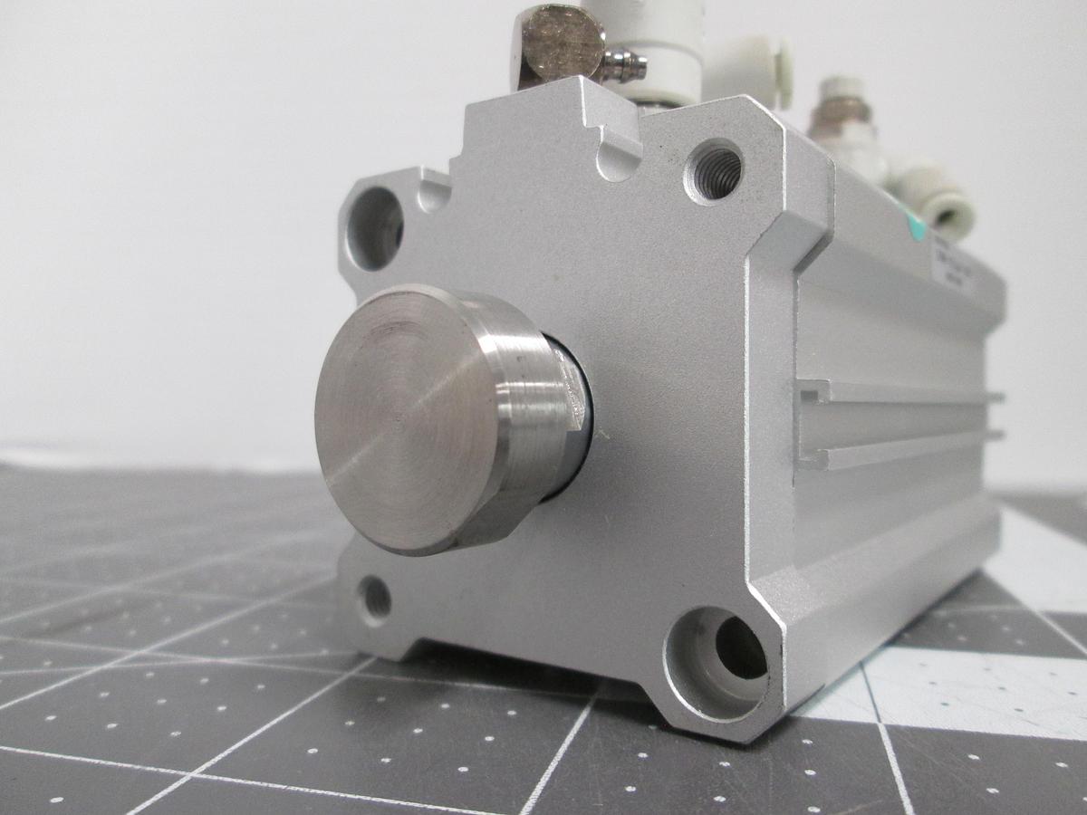 Used SMC 10-CDQ2B40-50D Clean Series Compact Pneumatic Cylinder Speed Controls