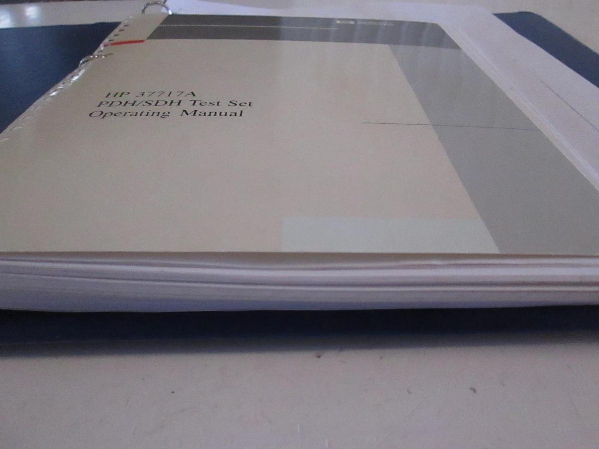 Used HP 37717A PDH/SDH Test Set Operating Manual, Used