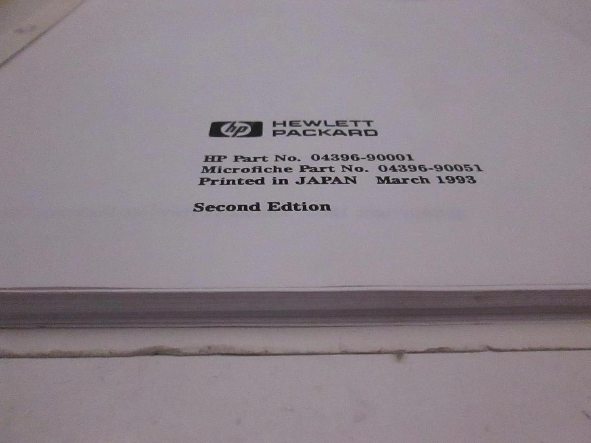 Used HP Model 4396A Network/Spectrum Analyzer User's Guide, Used