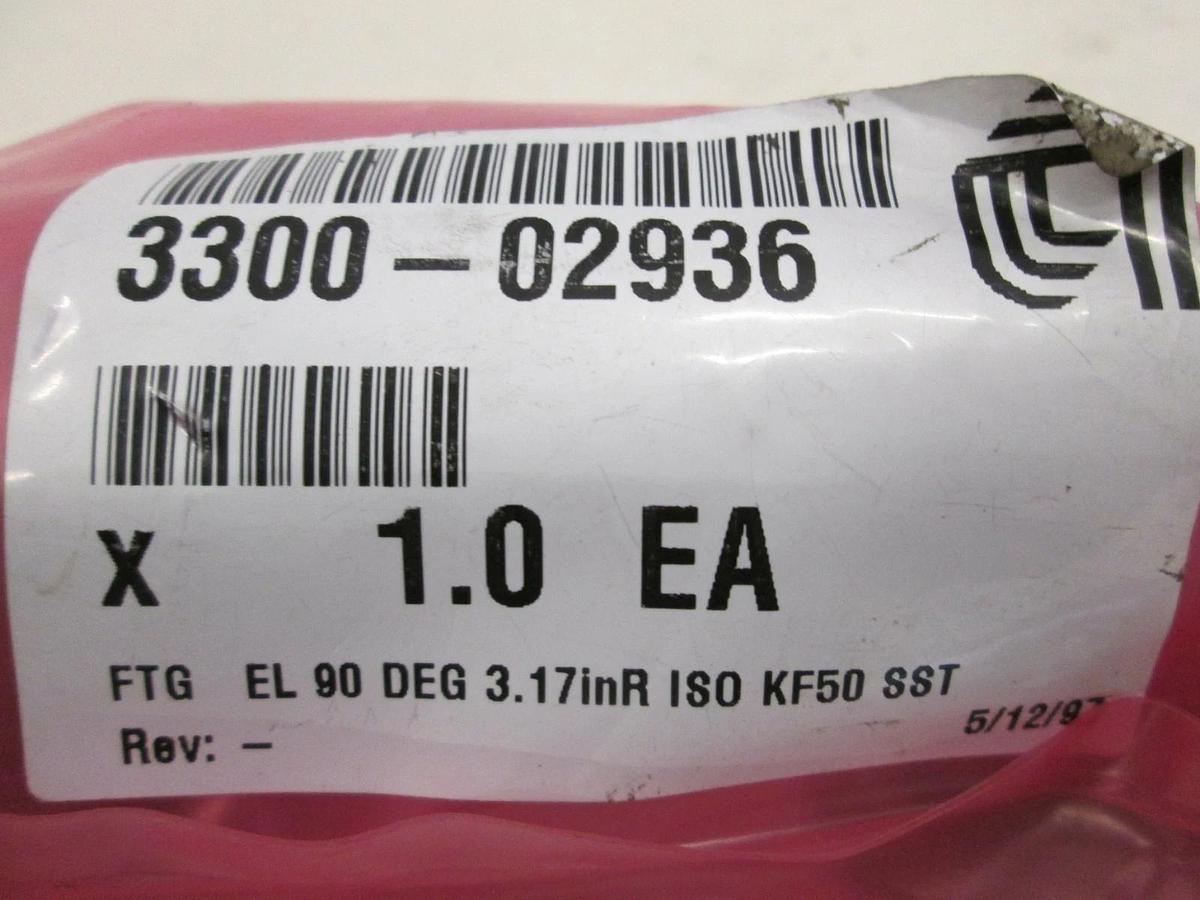 Used AMAT, 3300-02936, FTG EL 90 Deg 3.17inR ISO KF50 SST, New