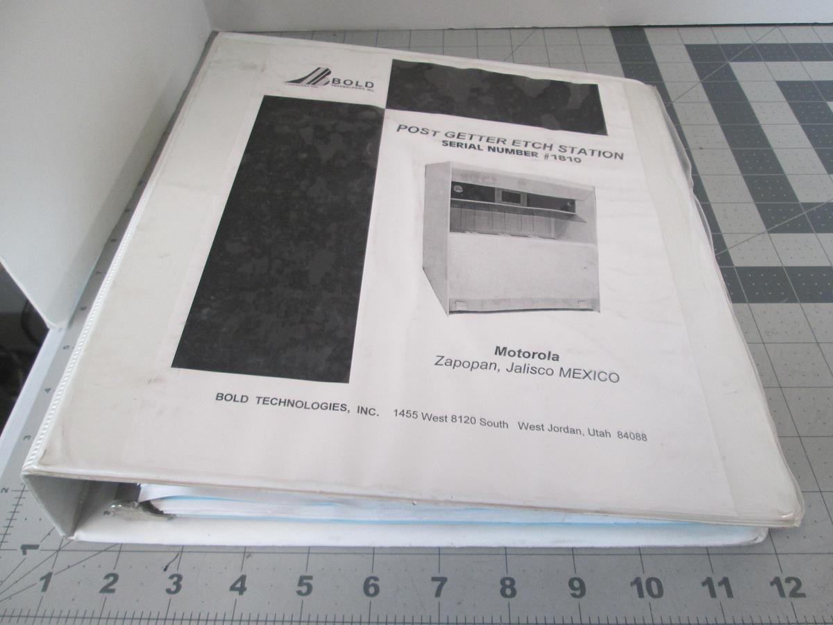 Used Bold Technologies, 1810, Post Getter Etch Station, User Manual, Used