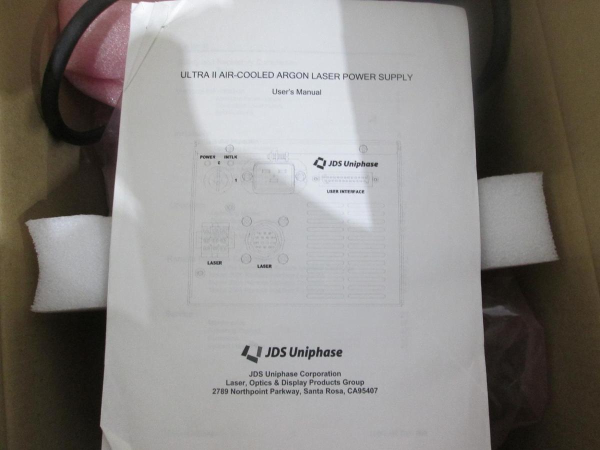 JDS, Uniphase, Ultra II Air-Cooled Argon Laser Power Supply w/ User's Manual,New