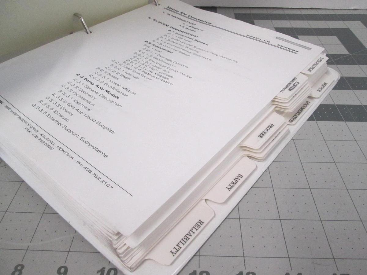 Used Semitool, Magnum, Equipment Speciications, Used