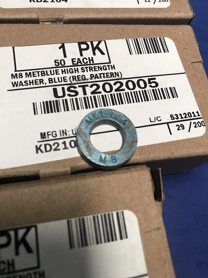 METRIC BLUE UST202005 Flat Washer, High Strength, 19mm OD x 9mm ID, Lot of 350
