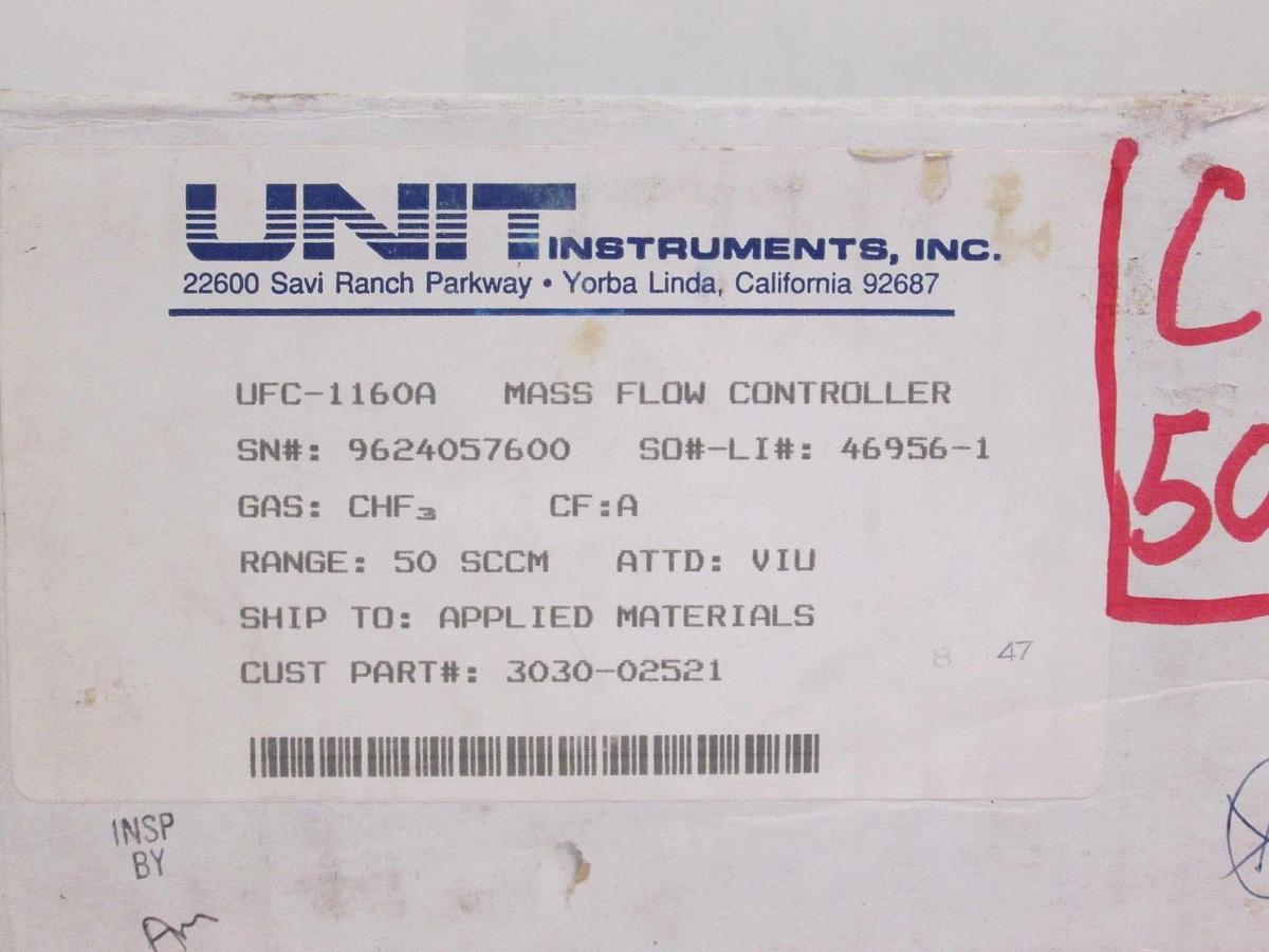 Used Unit UFC-1160A Mass Flow Controller, CHF3, 50 SCCM, Refurbished