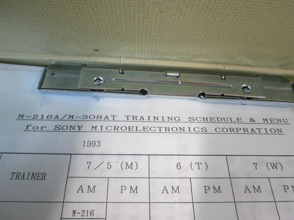 Used Hitachi, M-216A/M-308AT Training Schedule and Menu for Sony, Used
