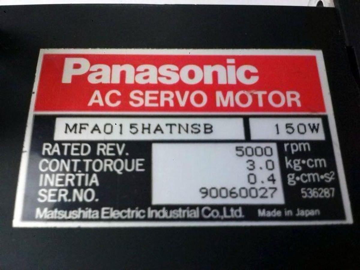 Used Panasonic MFA015HATNSB AC Servo Motor, 150W 5000RPM, Used