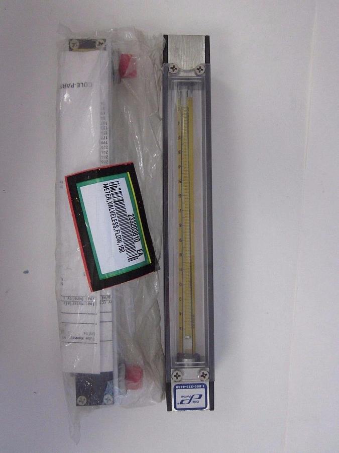 Used Cole Parmer N102-05 Valveless Flow Meter, 0-150 PSI, 1/4" Male - LOT of 2