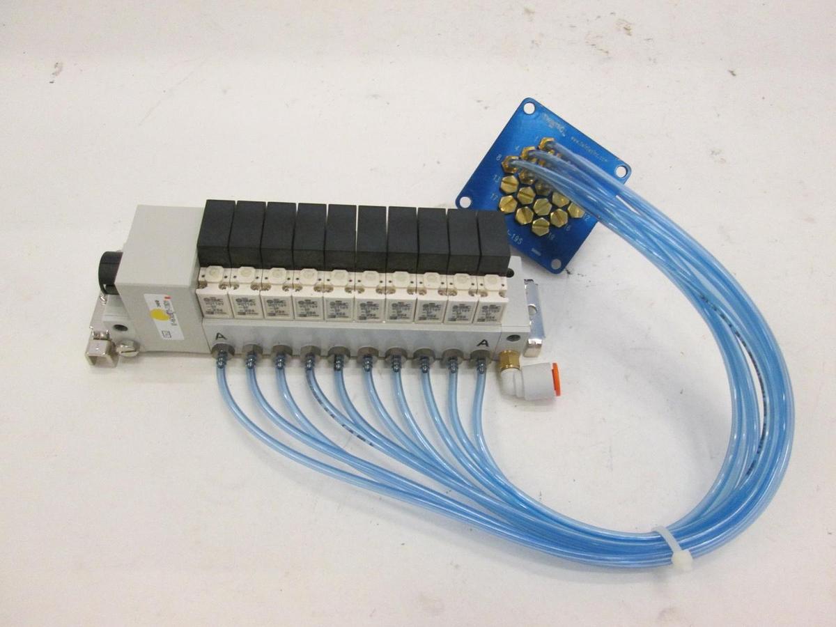 Used SMC, VV3Q11-ULB970, 10 Pos Manifold Assy w/ VQ110Y-SF, Used
