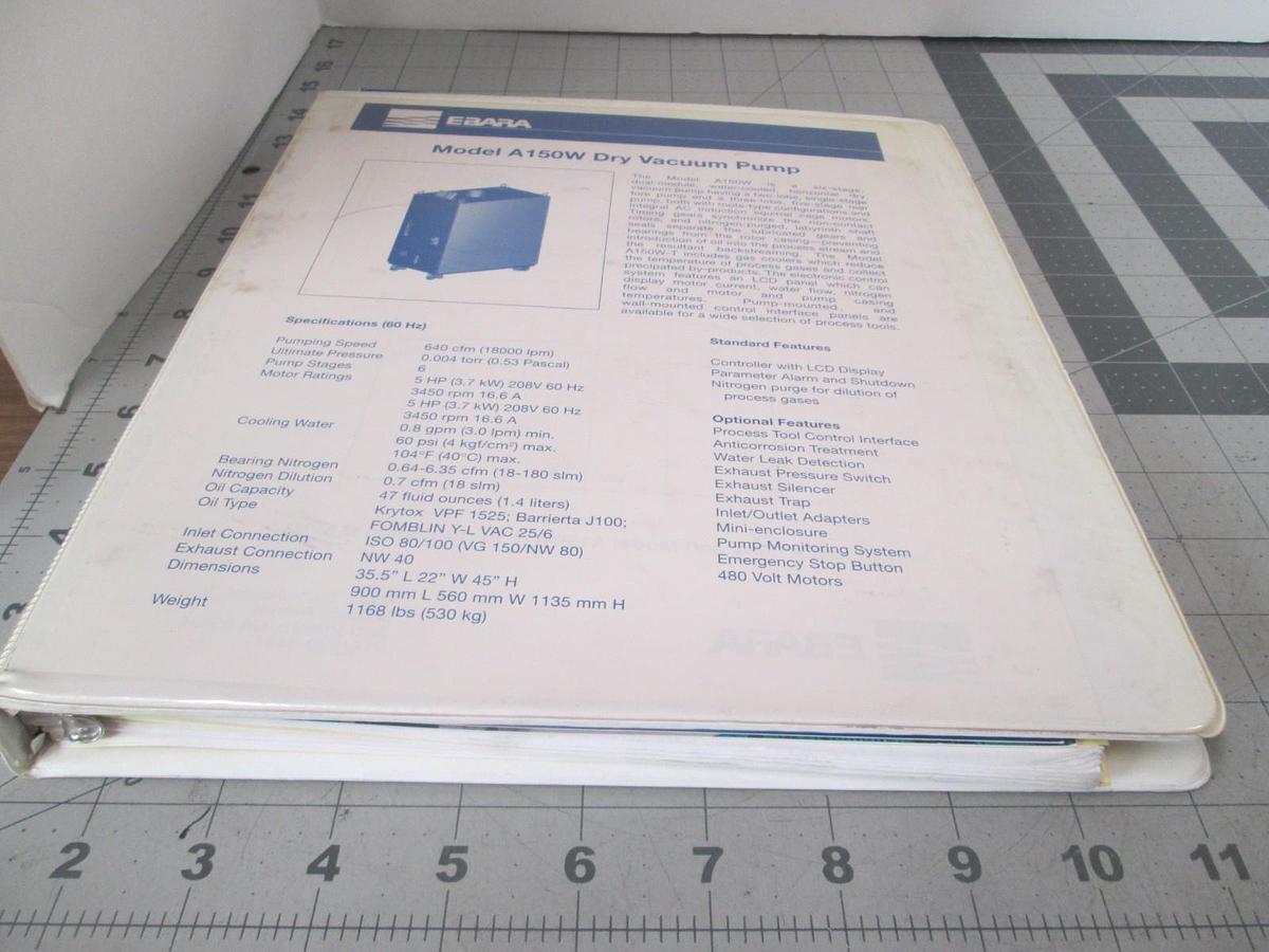 Used Ebara, Model A150W, Dry Vacuum Pump Manual, Used