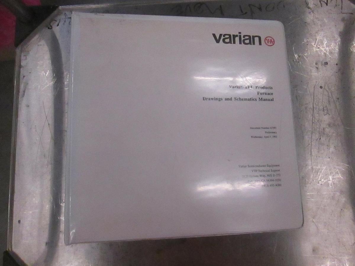 Used Varian-TEL Furnace Drawings and Schematics Manual, Used
