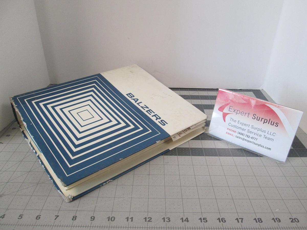 Used Balzers, LLS 801, Operating Instructions, Manual, Used
