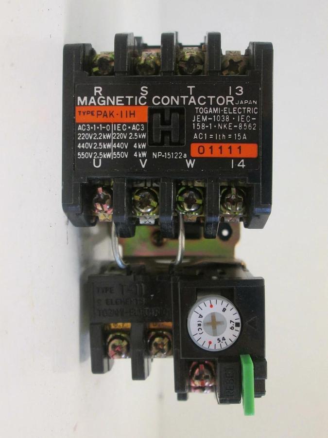 Used Togami Electric PAK-11H Magnetic Contactors w/ T-11 & G-11 Time Relays