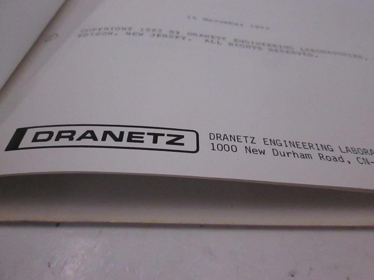 Used Dranetz TM-111026 Vol 1, 8-Channel Temp Monitor Operator's Manual, Used
