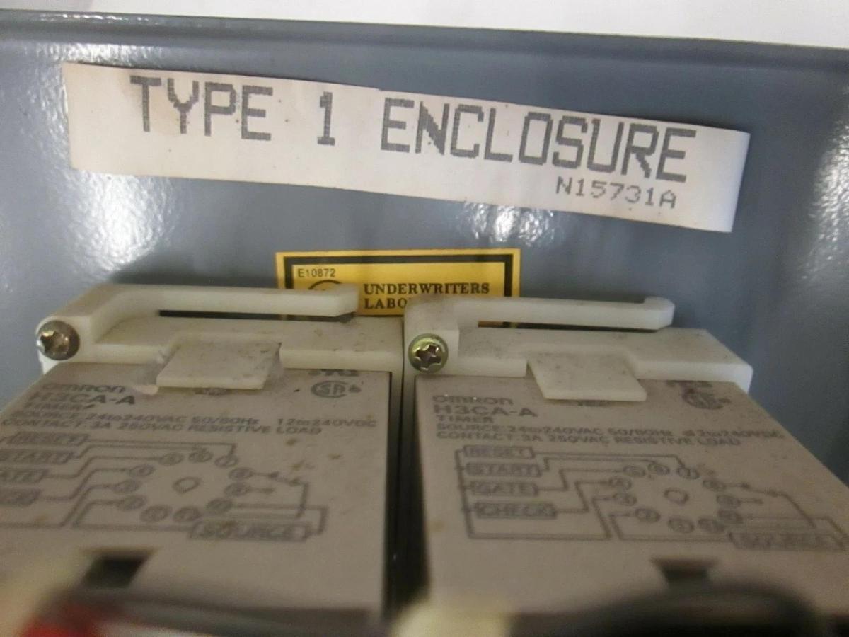 Used Hammond Manufacturing, Type 1 Enclosure, N15731A w/ 2 H3CA Omron, Used