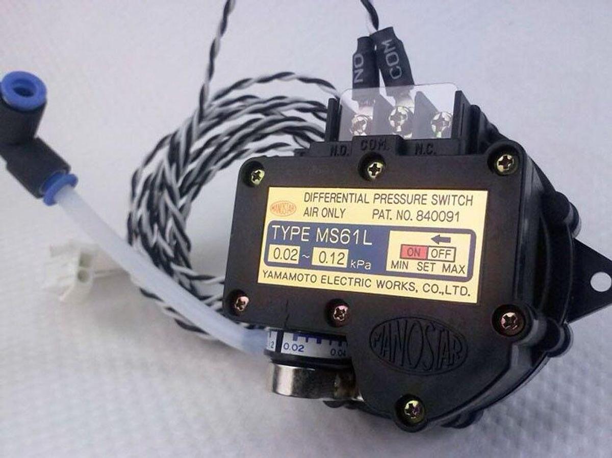Used Yamamoto MS61L .02 - .12 kPa, Differential Pressure Switch , Used - LOT of 3