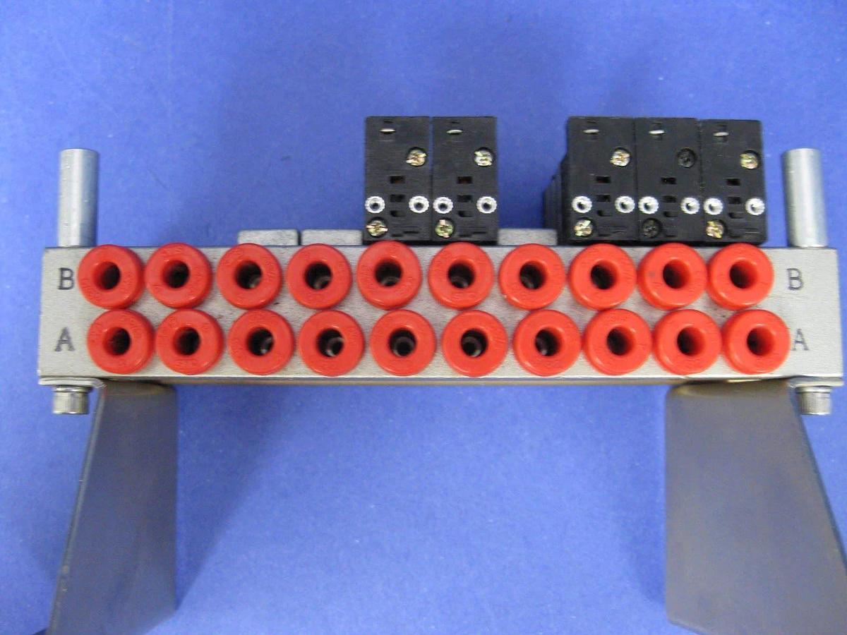 Used SMC Solenoid Valve Manifold Assembly with 5 - NVJ314M Valves