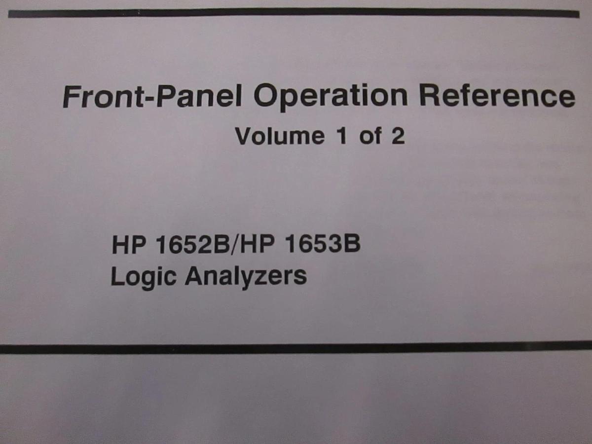 Used HP Model 1652B/1653B Logic Analyzers Front Panel Operation Reference Vol 1, Used