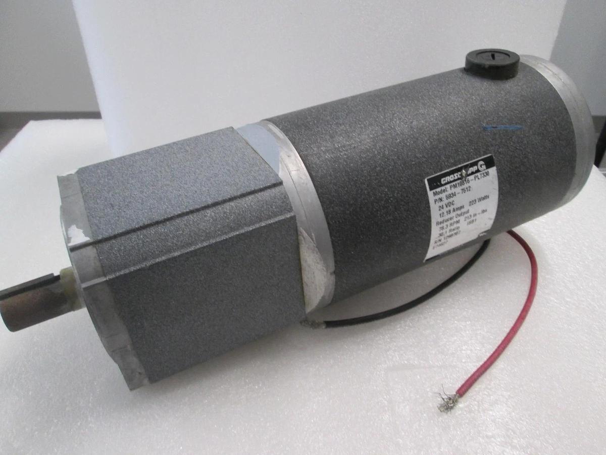 Used Groschopp, PM10816-PL7330, Gearmotor, 24VDC, 12.18A, Used