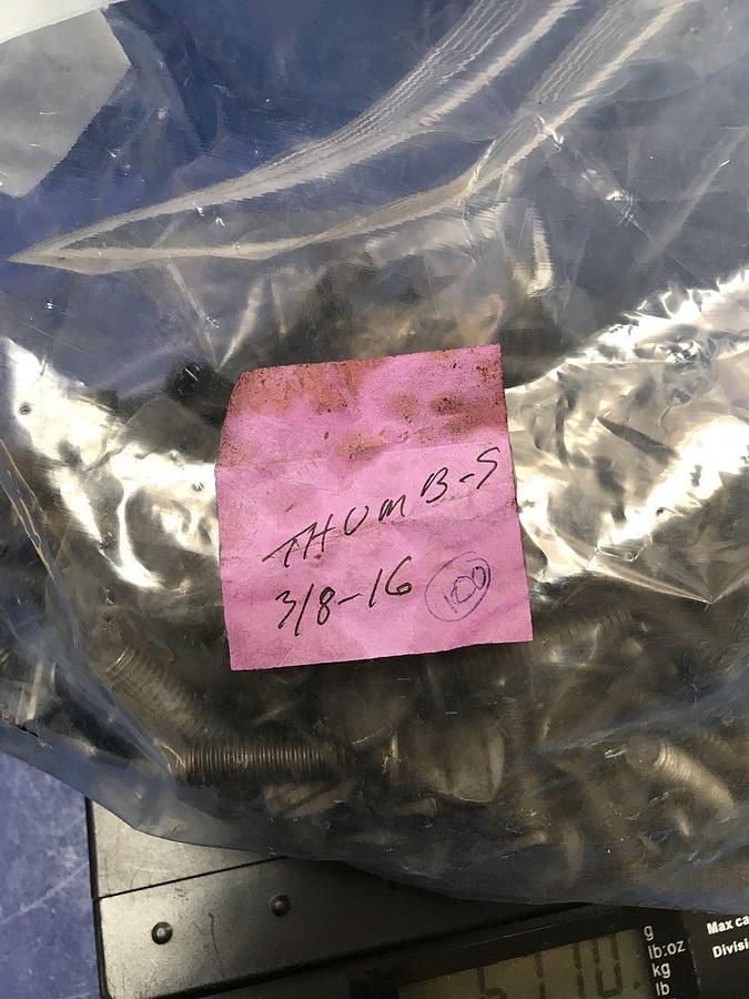 Used 3/8-16 Thumb Screw, Type P With Shoulder, Lot of 100 +/-
