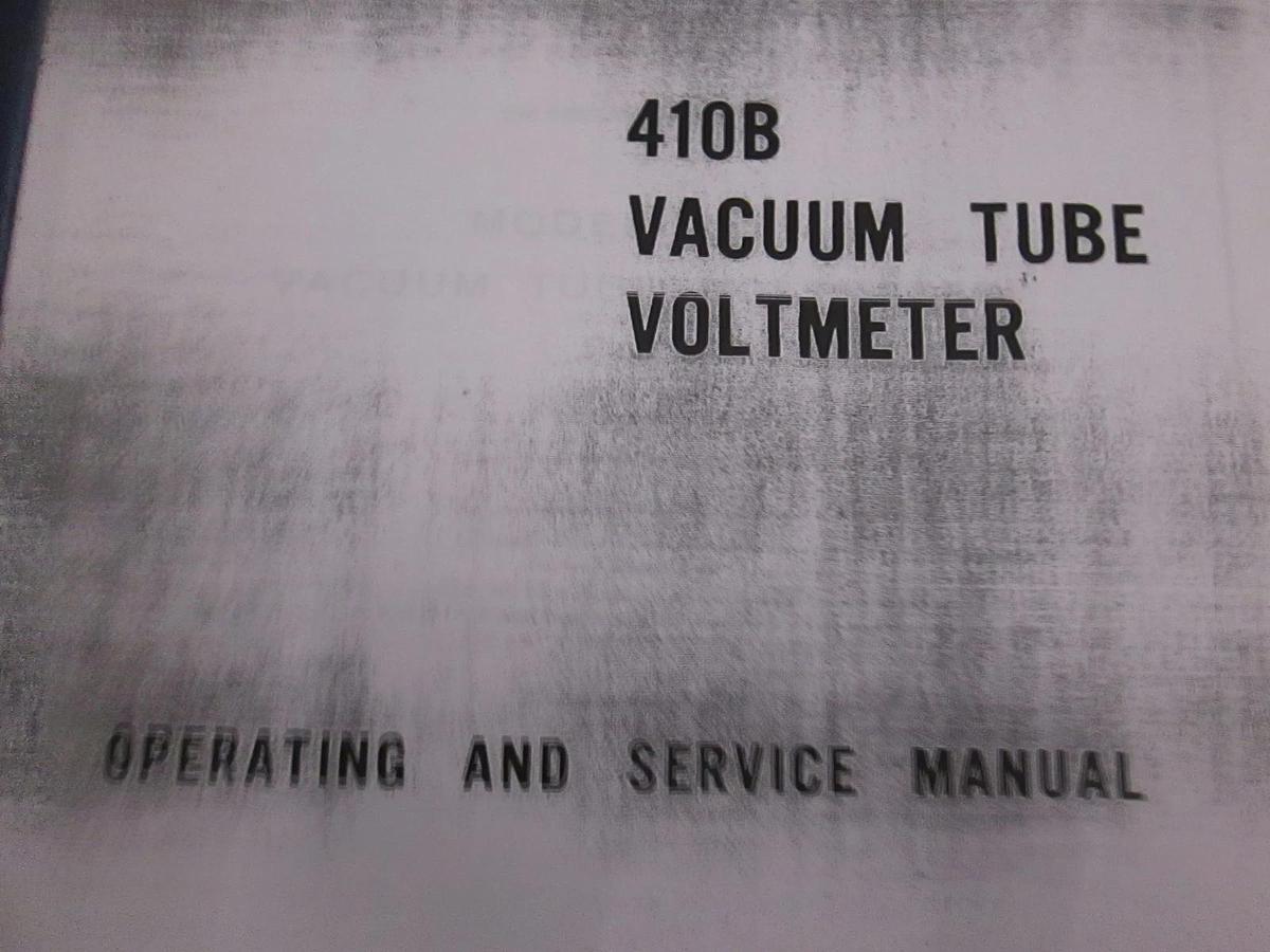Used HP 410B Vacuum Tube Voltmeter Operating and Service Manual, Used