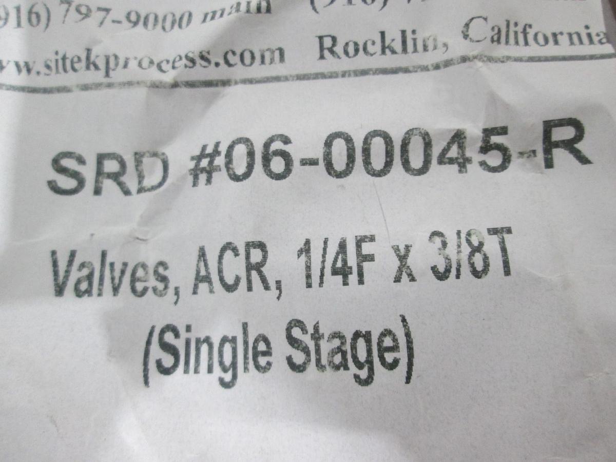Used Furon, Single Stage Valve, ACR, 1/4F x 3/8T, New
