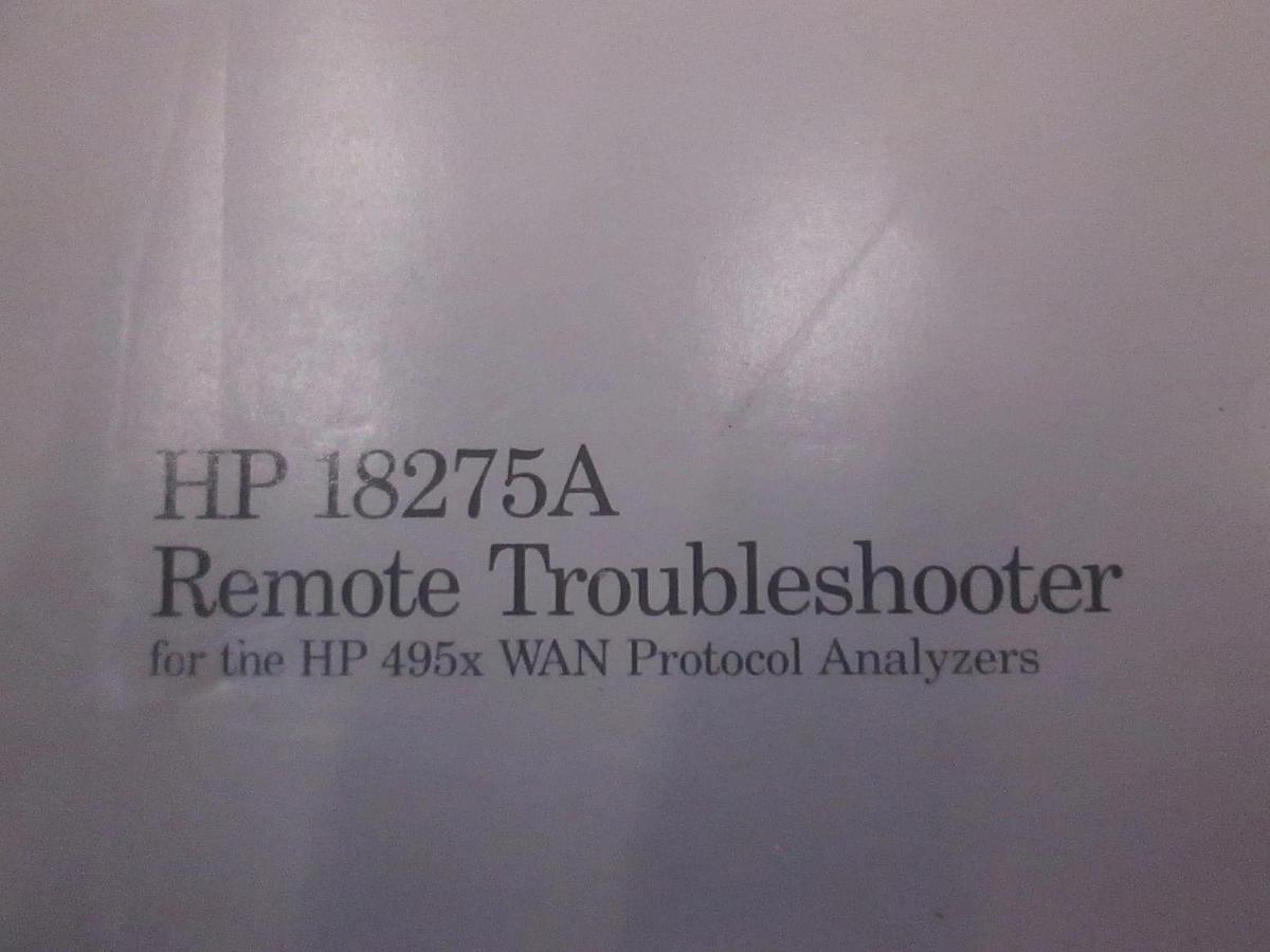 Used HP 18275A Remote Troubleshooter User's Guide, Used