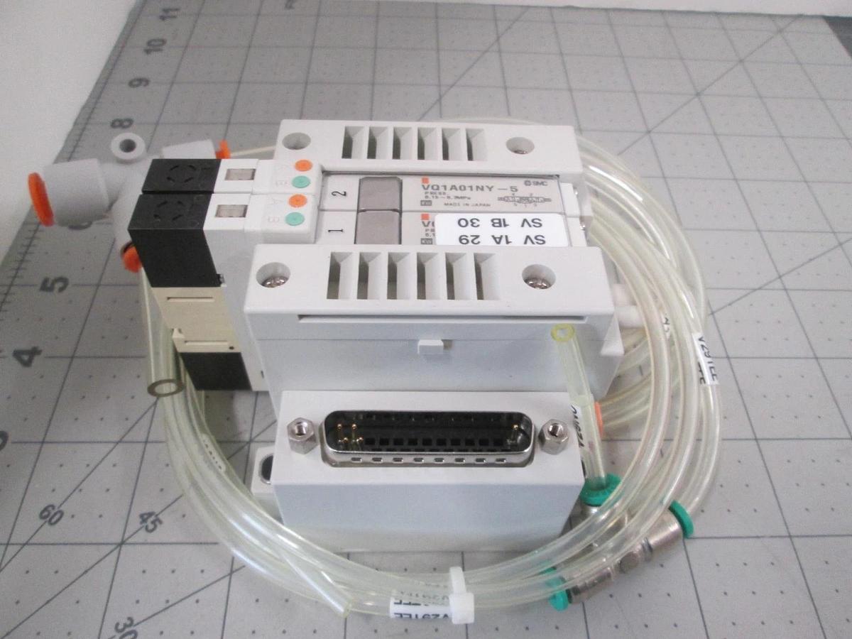 Used SMC, Pneumatic Valve Assy, VV5Q11-02-DA10203 & VQ1A01NY-5, Used