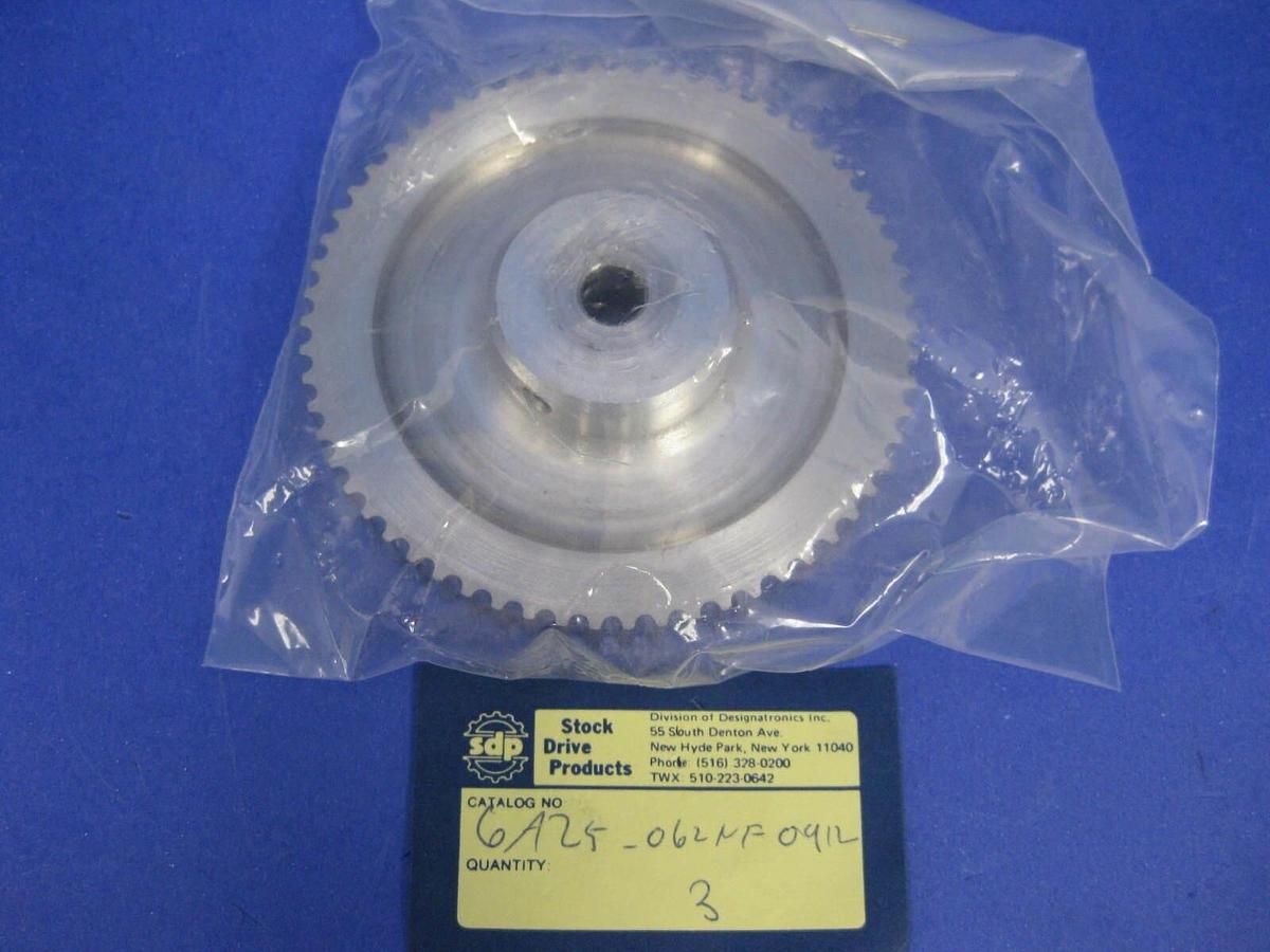 Used SDP 6A25-062NF0912 Aluminum Timing Belt Pulley, 5mm Pitch, 62 Grooves, 3.84" New