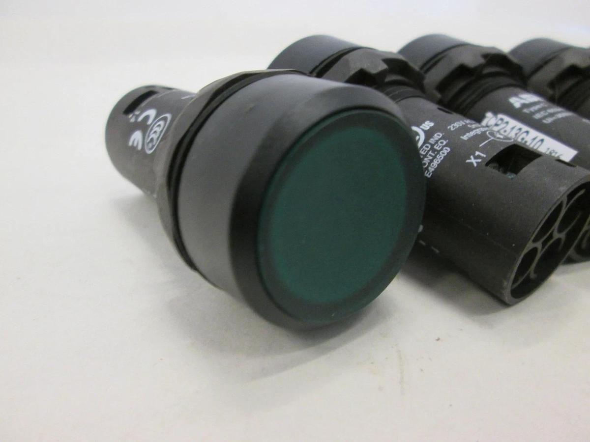 Used ABB, Type C, CP2-13G-10, Green Push Button Switch, Used, Lot of 6