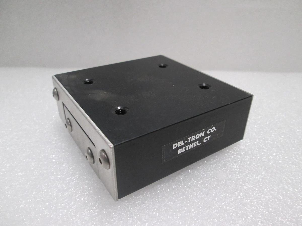 Used Del-Tron,  Linear Bearing Guide Block w/ Guide Rail, Used