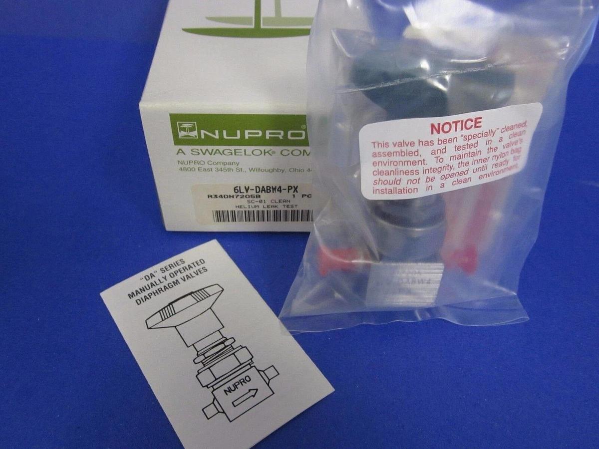 Nupro 6LV-DABW4-PX Ultra High Purity Diaphragm Valve, 1/4" Butt Weld