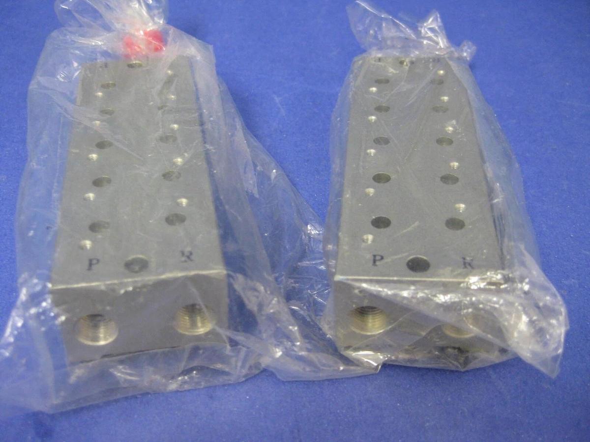 SMC NVVSZ5-20-051-00T 5 Station Manifold Block for VV3Z Valve, Lot of 2 New
