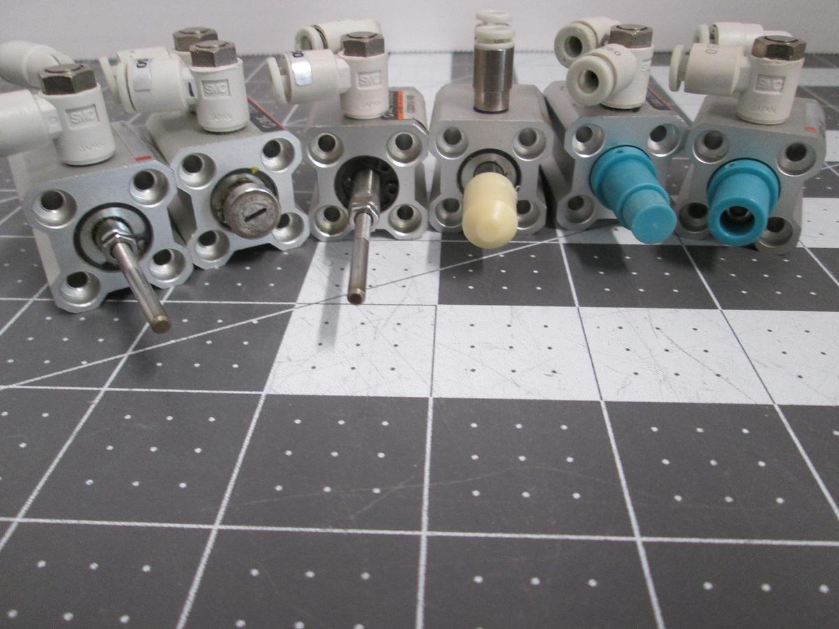 Used Lot of 6 SMC CQ2B12-10D Compact Pneumatic Air Cylinder Block Mix 12mm 10mm