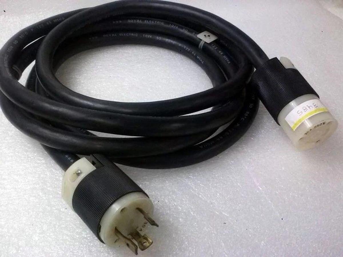 Used Royal Electric P12266 Cable with Male/Female Hubbell 23IA Twist Lock, 12ft, Used